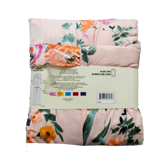 NEW Flora Womens S(6-8)Long Sleeve Collar PJ Set - Picture 3 of 4